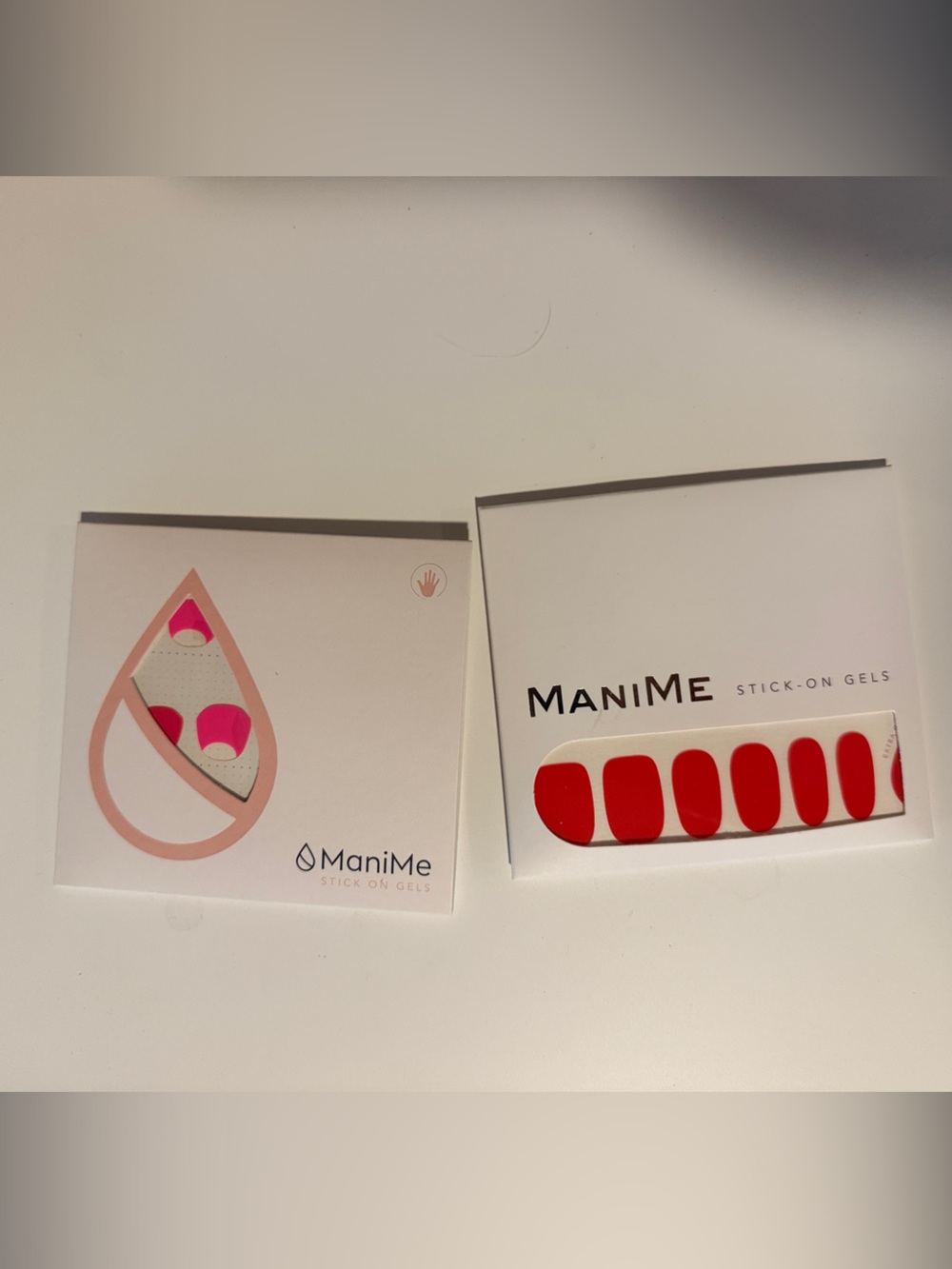 Pink and Red Stick-On Gel Nail Strips — Ready-to-Wear Manicure